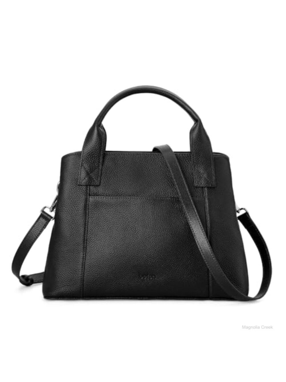 Genuine Leather Small Satchel Tote Crossbody Bag with Zipper